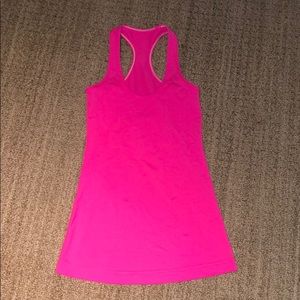 lululemon pink Razorback tank top